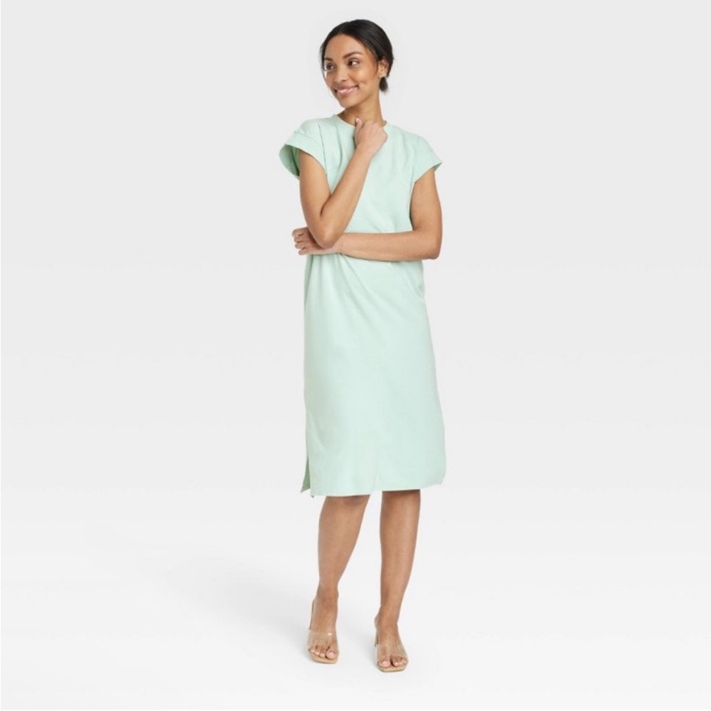 Short Sleeve Midi Shirt Dress